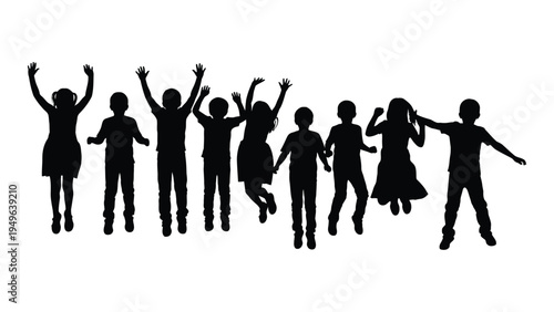 A group of people jumping and celebrating