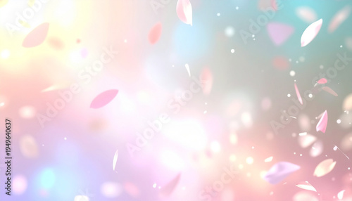 パステルトーンの背景と舞い散る桜の花びら