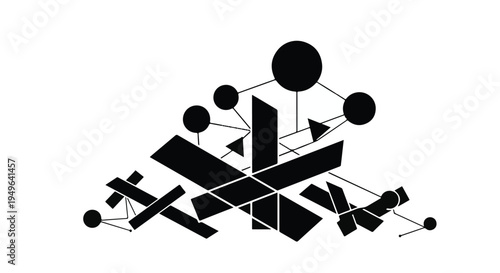 Geometric abstract background with shapes lines and connections modern minimalist design element for creative projects and presentations