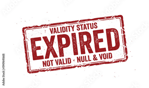Expired stamp, invalid document, cancelled notice, rejection mark, red seal
