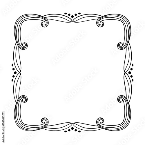 Vintage Black Ornamental Frame Vector Illustration Isolated On White Background