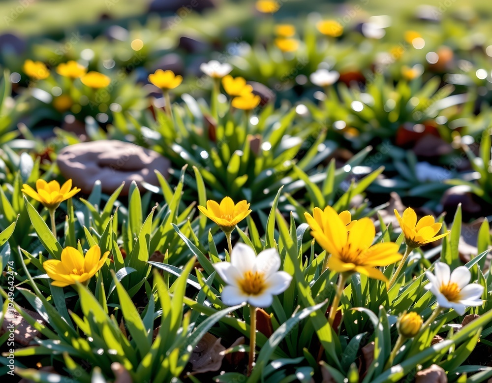 Fototapeta premium Morning Light Vibrant Wildflower Meadow