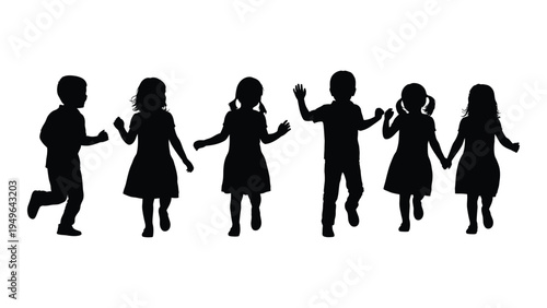 A group of children are playing together