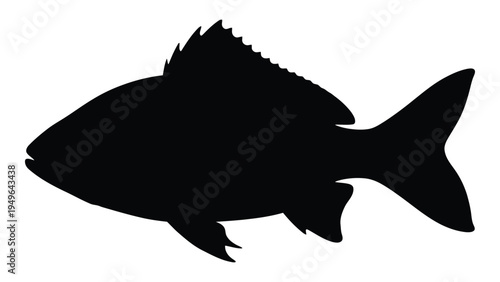 A black silhouette of a fish