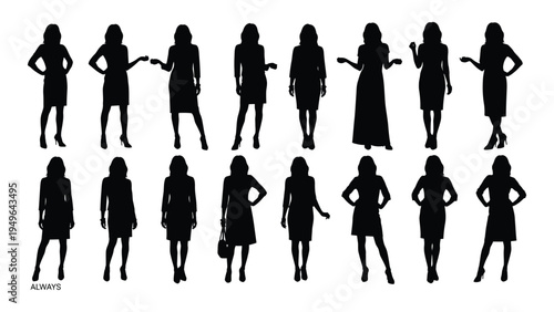 Collection of female figures in various poses and outfits