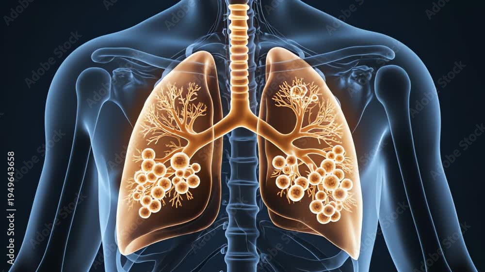 Human Respiratory System 3D Animation Showing Lungs with Alveoli ...