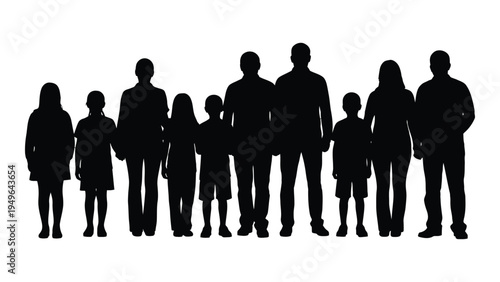 A group of people standing together in silhouette