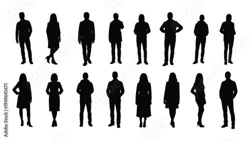 A group of people standing in two rows