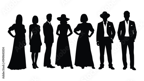 A group of people standing in a line