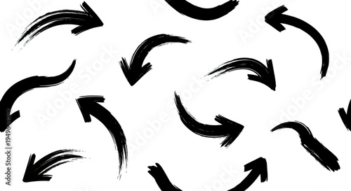 Dynamic collection of hand-drawn black arrows pointing in various directions.