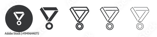 Award Medal thin line and solid icon. Multi series icon. Web minimal icon