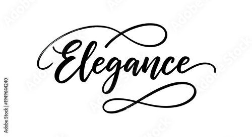 Elegant calligraphy word art with decorative swirls.