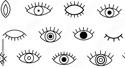 Evil eye symbol pattern, mystical esoteric design element, spiritual protection.