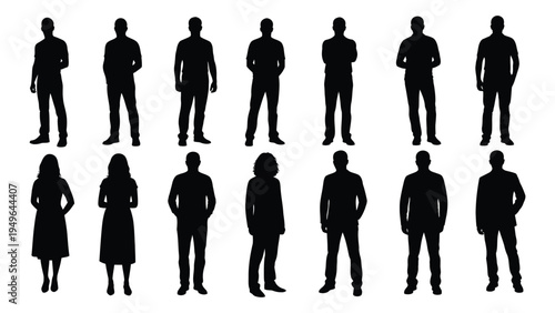 A group of people standing in two rows