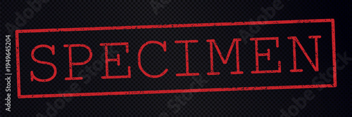 Red SPECIMEN stamp on transparent background.