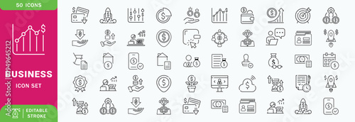 Business Continuity line editable icon set. Containing Business, resilience, continuity, acceptable, strategy, operation, analysis, and more. Editable stroke. vector illustration