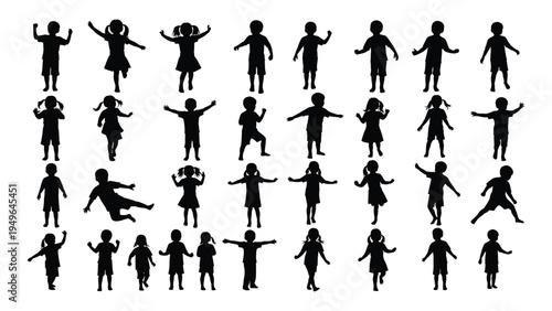 Collection of people in various poses and actions