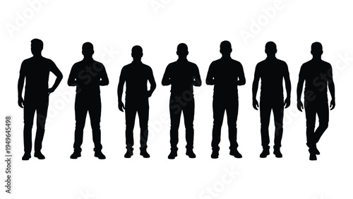 A group of men in various poses