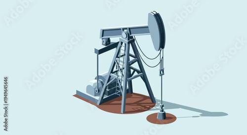 Oil pump jack extracting crude oil from the ground.