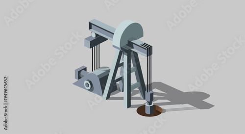 Oil Pump Jack Extracting Crude Petroleum from Ground.