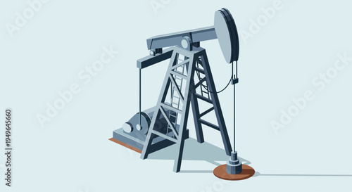 Oil Pump Jack Industrial Equipment for Petroleum Extraction.