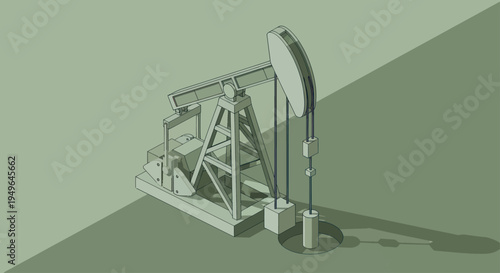 Oil Pump Jack Industrial Equipment For Petroleum Extraction.