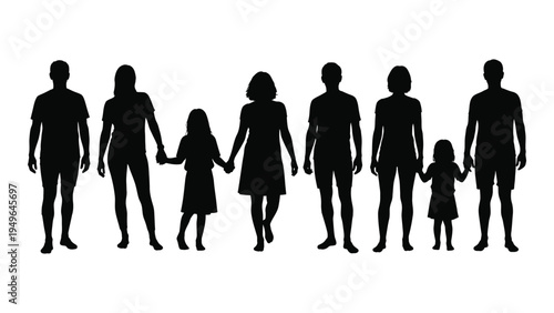 A group of people holding hands in a line