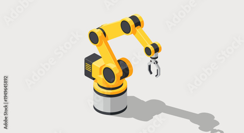 Yellow Robotic Arm Industrial Automation Technology.