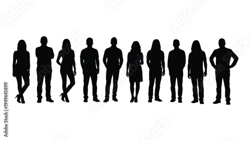 A group of people standing in a line