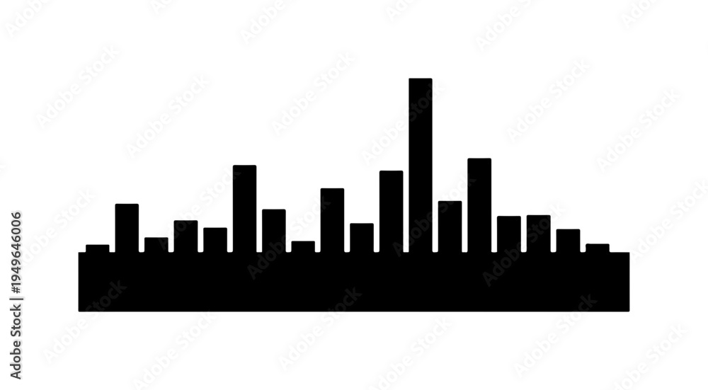 Obraz premium Abstract Bar Graph or Mountain Silhouette Vector Illustration