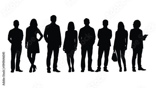 A group of people standing in a line