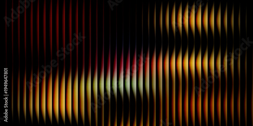 Abstract vertical stripes with red yellow and green light against a black background bright color