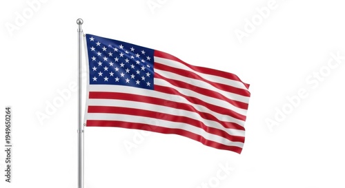American flag waving on flagpole