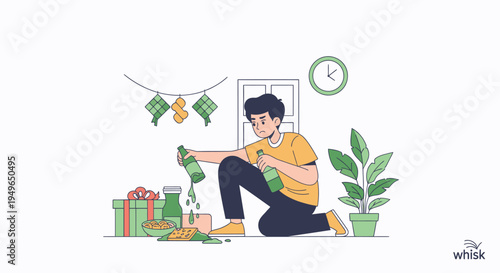 Young boy playing with small dog indoors with focus and joy.