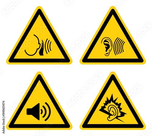 High Noise Area Set Symbol Sign,Vector Illustration, Isolated On White Background Label.EPS10