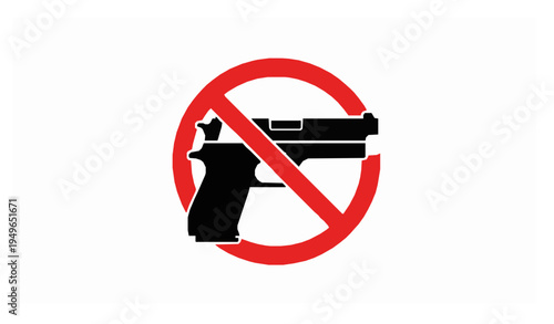 No gun prohibition sign vector icon firearm restriction symbol