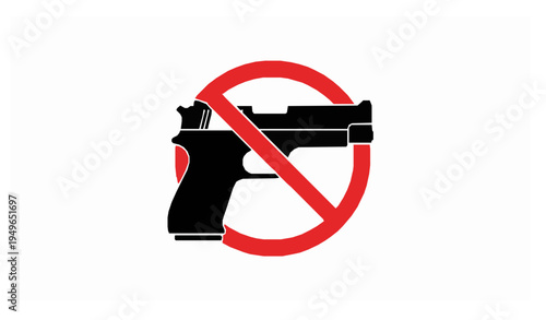 Firearm restriction prohibition icon vector no guns symbol