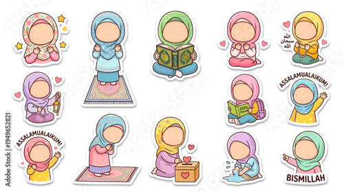 Adorable Muslim Girls Engage in Various Islamic Activities