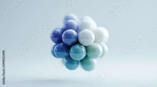 Floating Molecular Model Gradient 3D Minimalist