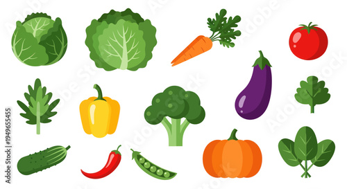 Vegetable assortment vector illustration