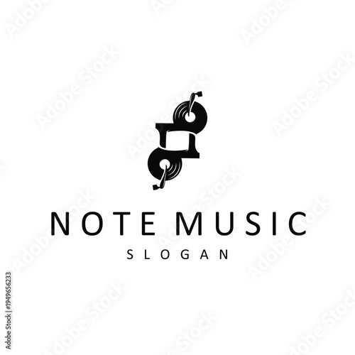 music note logo concept modern melody sound wave symbol audio brand identity minimal