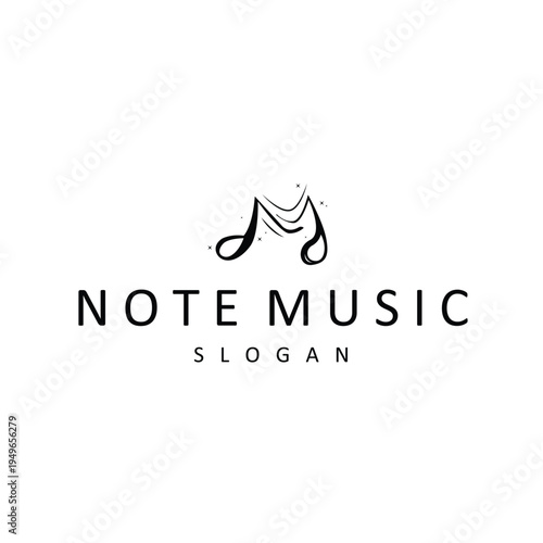 Abstract music note logo creative melody sound wave symbol audio brand modern minimal
