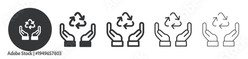 Caring for Recycling thin line and solid icon. Multi series icon. Web minimal icon