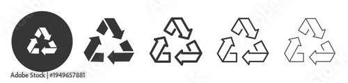 Recycling Symbol thin line and solid icon. Multi series icon. Web minimal icon