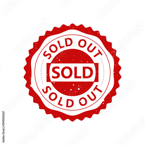 Sold Out Red Stamp Badge – Product Unavailable Sale Label