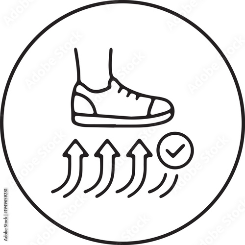 Art & Illustration, Rehabilitation therapy icon. Physical recovery walking exercise and physiotherapy vector outline.