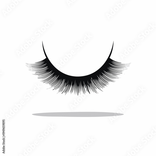 Black and white false eyelashes with shadow beauty concept