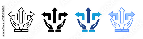 Direction icon set multiple style collection