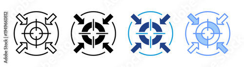 Focus icon set multiple style collection