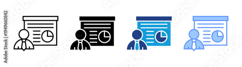 Presentation  icon set multiple style collection